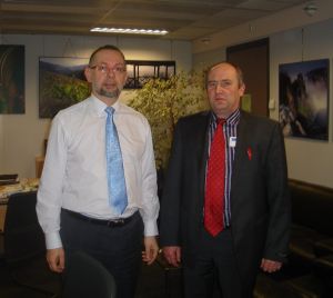 Ladislav Miko (GD Sanco, li.) und Didier Delmotte (Präsident FESASS) am 23. 1. 2012